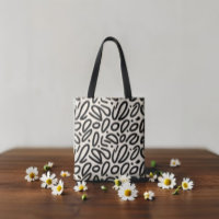 Sketchy Black Doodle Pattern auf Beige