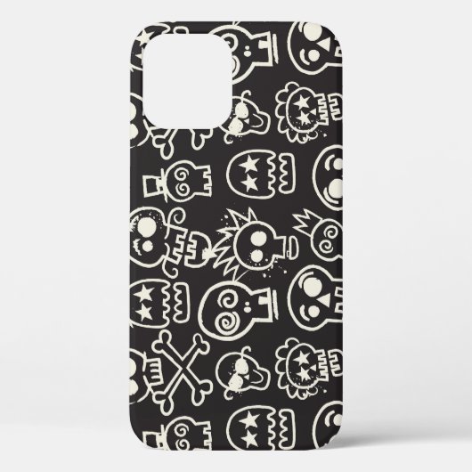 Sketchy Black Skull Nahtlose Tapete Case-Mate iPhone Hülle (Rückseite)