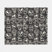Sketchy Black Skull Nahtlose Tapete Fleecedecke (Vorderseite (Horizontal))