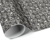 Sketchy Black Skull Nahtlose Tapete Geschenkpapier (Rolleneckpunkt)