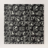 Sketchy Black Skull Nahtlose Tapete Puzzle (Horizontal)
