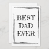 Sketchy Black & White Bester Vater je Dankeskarte (Vorne/Hinten)