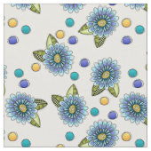 Sketchy Blue Blume Stoff (Nahaufnahme)
