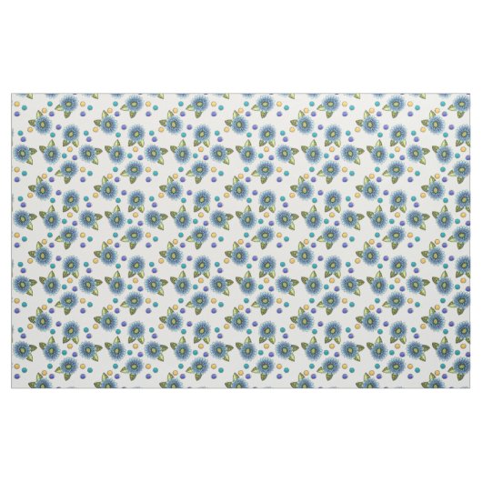 Sketchy Blue Blume Stoff (Fat Quarter (45,7 x 55,9 cm))