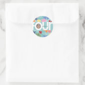 Sketchy Blume 4. Geburtstagsaufkleber Runder Aufkleber (Tasche)