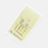 Sketchy Blume Blumenhandtuch Napkins Serviette (Ecke)