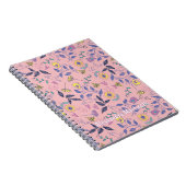 Sketchy Blume Herz Birds Reben Rosa Notizblock (Rechte Seite)