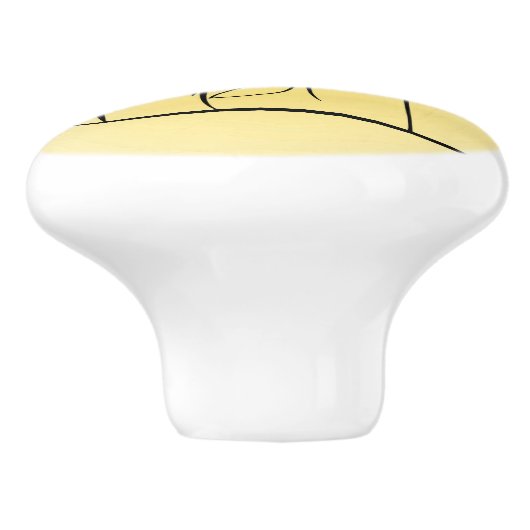 Sketchy Blume Keramik Stift oder Knochen Keramikknauf (Seitenansicht)