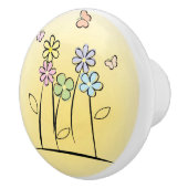 Sketchy Blume Keramik Stift oder Knochen Keramikknauf (Rechts)