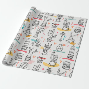 Sketchy Cacti Delight Geschenkpapier