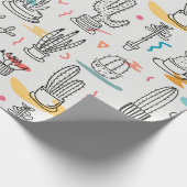 Sketchy Cacti Delight Geschenkpapier (Ecke)