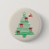 sketchy christmas tree with red bow and santa hat button (Vorderseite)