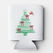 sketchy christmas tree with red bow and santa hat dosenkühler (Rückseite)