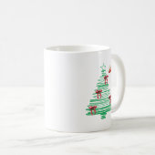 sketchy christmas tree with red bow and santa hat kaffeetasse (VorderseiteRechts)