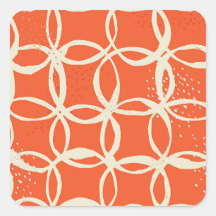 Sketchy Circles trendy Nahtlos Design Quadratischer Aufkleber