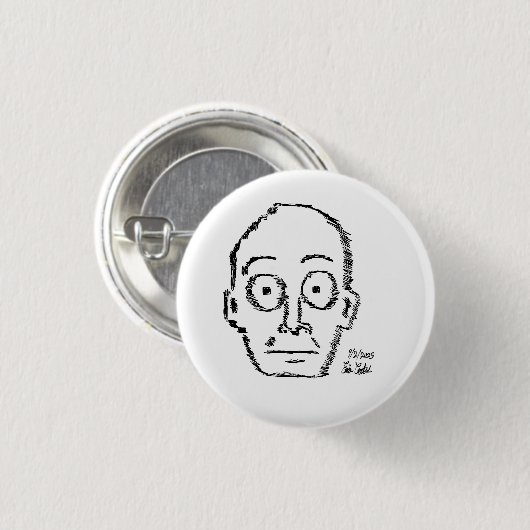 sketchy drawn cartoon face ( Erica Crooks ) Button (Vorne & Hinten)