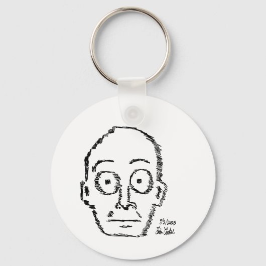 sketchy drawn cartoon face ( Erica Crooks ) Schlüsselanhänger (Vorderseite)