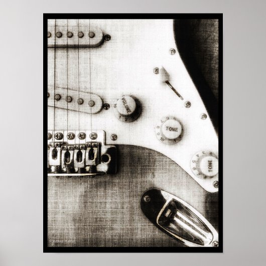 Sketchy Electric Guitar Poster (Vorne)