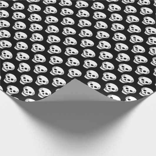 Sketchy Halloween Skull Pattern Geschenkpapier (Ecke)