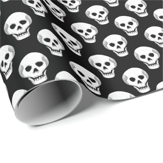 Sketchy Halloween Skull Pattern Geschenkpapier (Rolleneckpunkt)