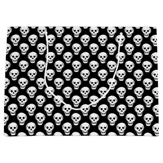 Sketchy Halloween Skull Pattern Große Geschenktüte (Vorderseite)
