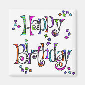 Sketchy Happy Birthday Magnet (Vorne)