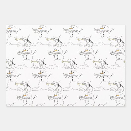 Sketchy Hund Weihnachtswrapping Paper Flat Sheet S Geschenkpapier Set (Vorderseite 3)