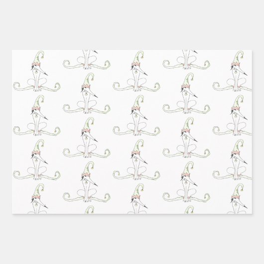 Sketchy Hund Weihnachtswrapping Paper Flat Sheet S Geschenkpapier Set (Vorderseite 2)