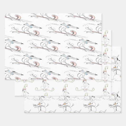 Sketchy Hund Weihnachtswrapping Paper Flat Sheet S Geschenkpapier Set (Set)