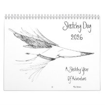 Sketchy Hunde Adventures Wall Calendar 2025