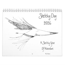 Sketchy Hunde Adventures Wall Calendar 2025 Kalender