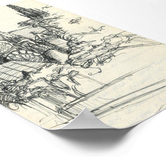 Sketchy in Paris: Notre Dame Poster (Ecke)