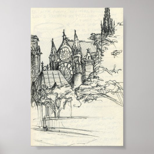 Sketchy in Paris: Notre Dame Poster (Vorne)