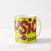 Sketchy Music Doodles - Nahtloser Hintergrund Kaffeetasse (VorderseiteRechts)