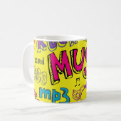 Sketchy Music Doodles - Nahtloser Hintergrund Kaffeetasse (Vorderseite Links)