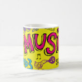 Sketchy Music Doodles - Nahtloser Hintergrund Kaffeetasse (Mittel)