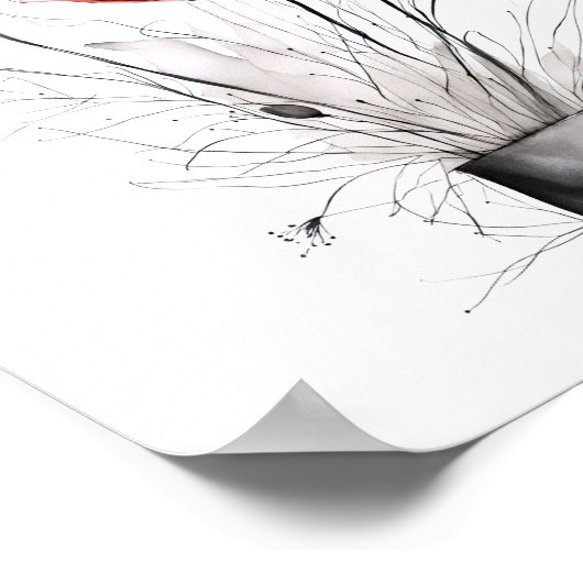 Sketchy Poppy Art Poster (Ecke)