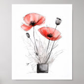 Sketchy Poppy Art Poster (Vorne)