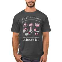 Sketchy Pyromaniac Librarian Books Front gedruckt