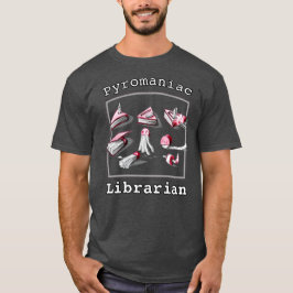 Sketchy Pyromaniac Librarian Books Front gedruckt T-Shirt