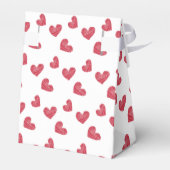 Sketchy Red Heart Gastgeschenk Hochzeit Box Geschenkschachtel (Rückseite)