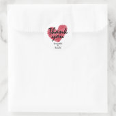 Sketchy Red Heart Wedding Danke Sticker (Tasche)