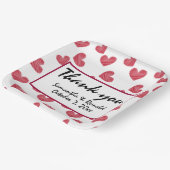 Sketchy Red Heart Wedding Pappteller (Gewinkelt)