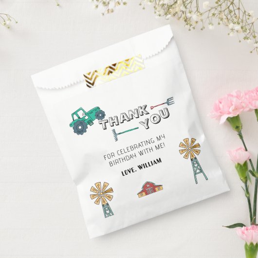 Sketchy Rustic Tractor Farm Windmill Boy Birthday Geschenktütchen (Versiegelt)