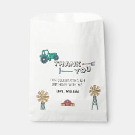 Sketchy Rustic Tractor Farm Windmill Boy Birthday Geschenktütchen
