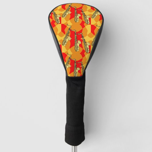 Sketchy Saxophon Gray Pattern Golf Headcover (Vorderseite)