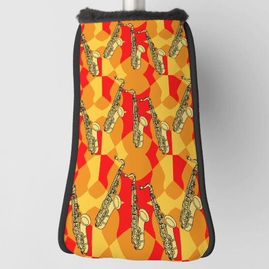 Sketchy Saxophon Gray Pattern Golf Headcover (Rotieren 90)
