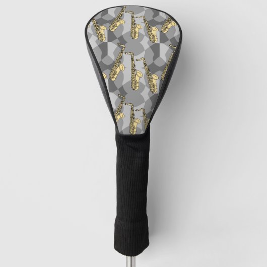 Sketchy Saxophon Gray Pattern Golf Headcover (Vorderseite)