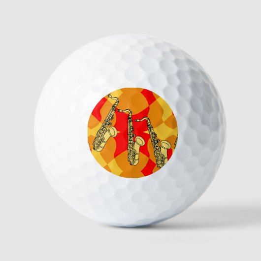 Sketchy Saxophon Gray Pattern Golfball (Vorderseite)