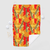 Sketchy Saxophon Gray Pattern Golfhandtuch (Insitu)